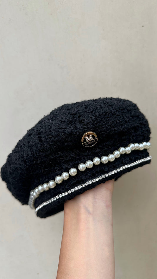 Black Tweed Beret