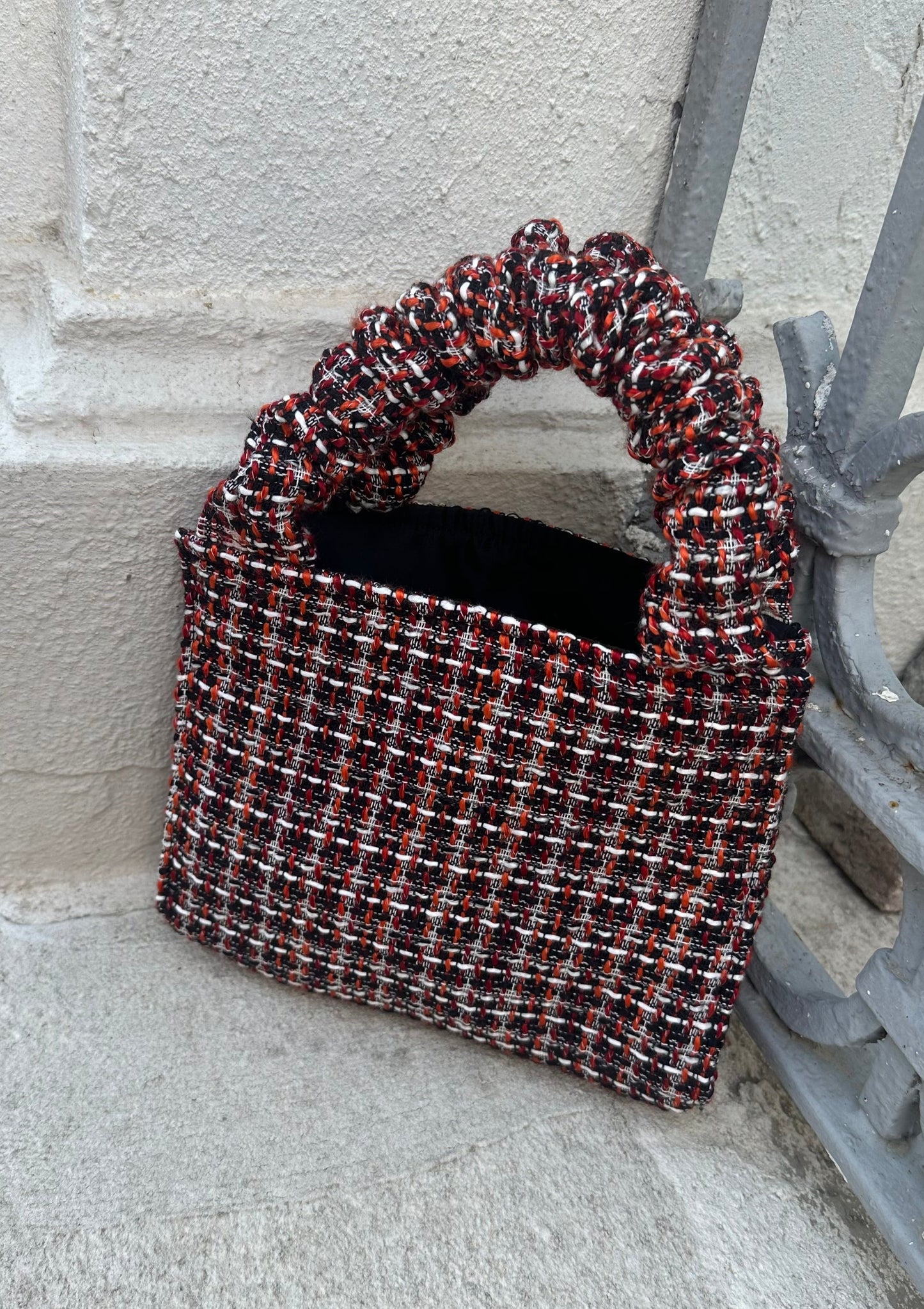 Tweed Tote Scrunchie Bag