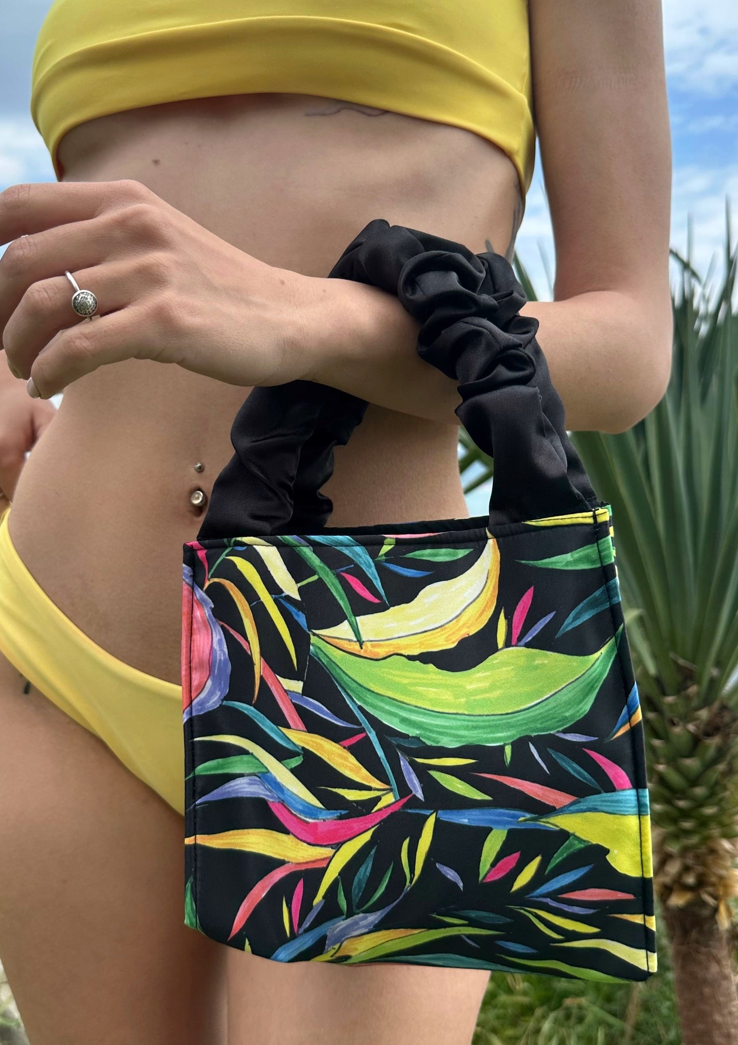Colourful Tote Scrunchie Bag