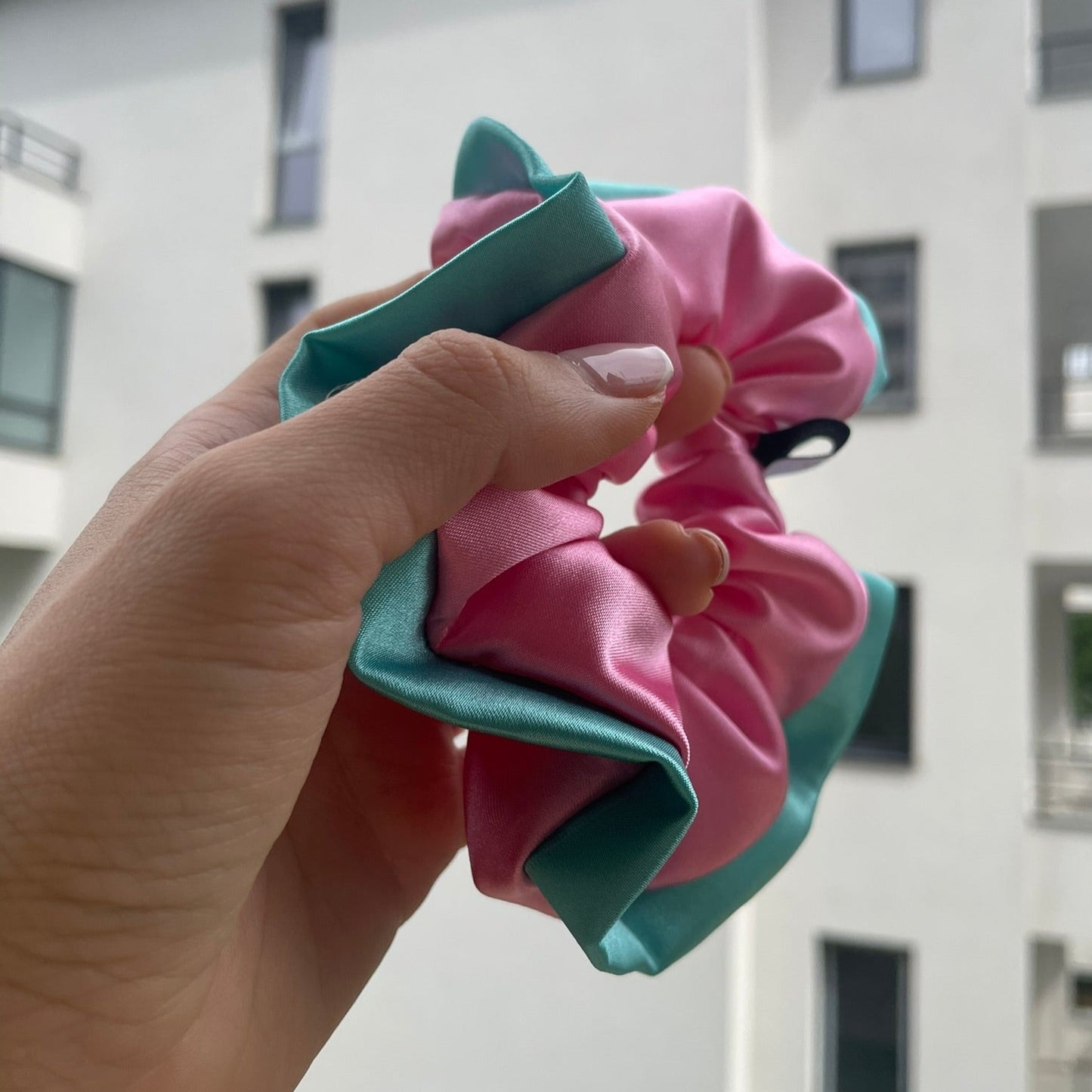 Cotton Pink & Mint Scrunchie