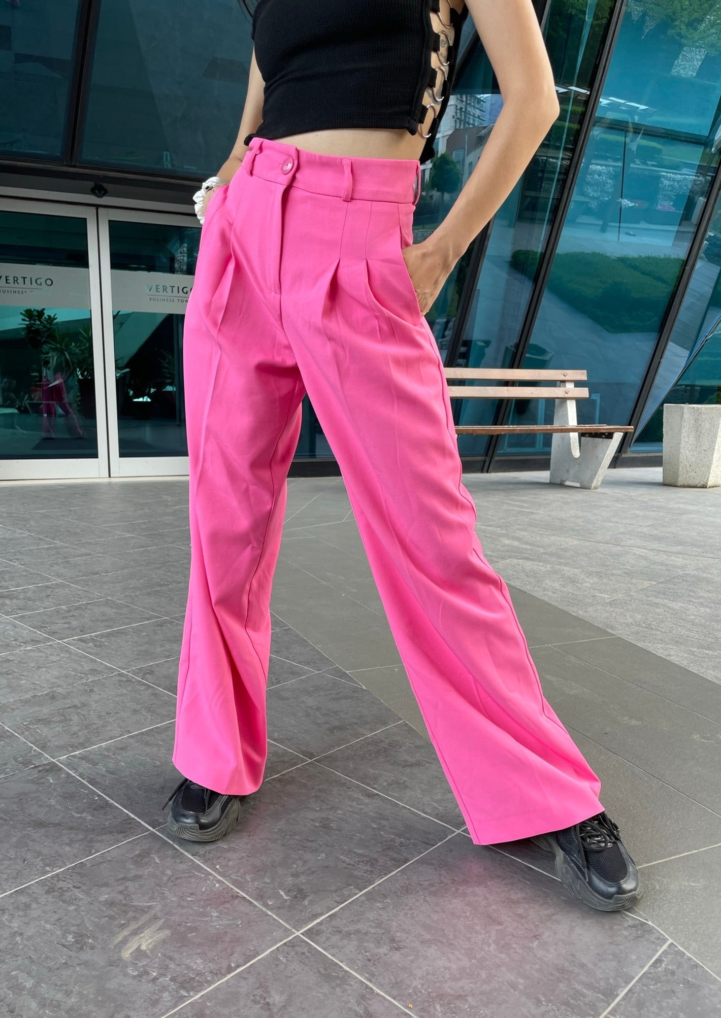 High Waist Wide Leg Pink Pants – Femperial Official