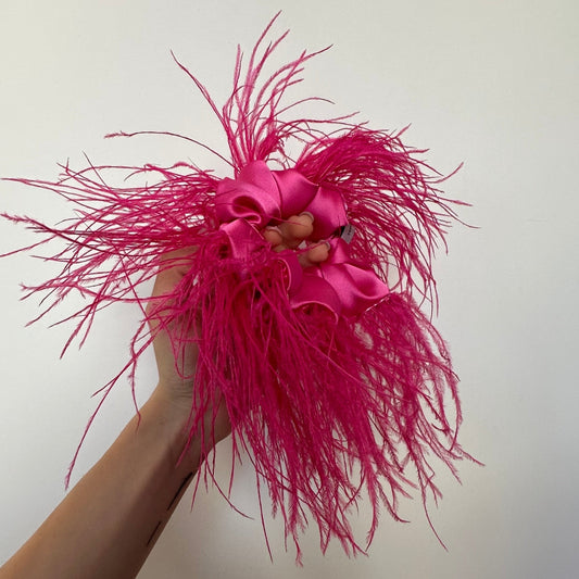 Fuchsia Feathers Scrunchie