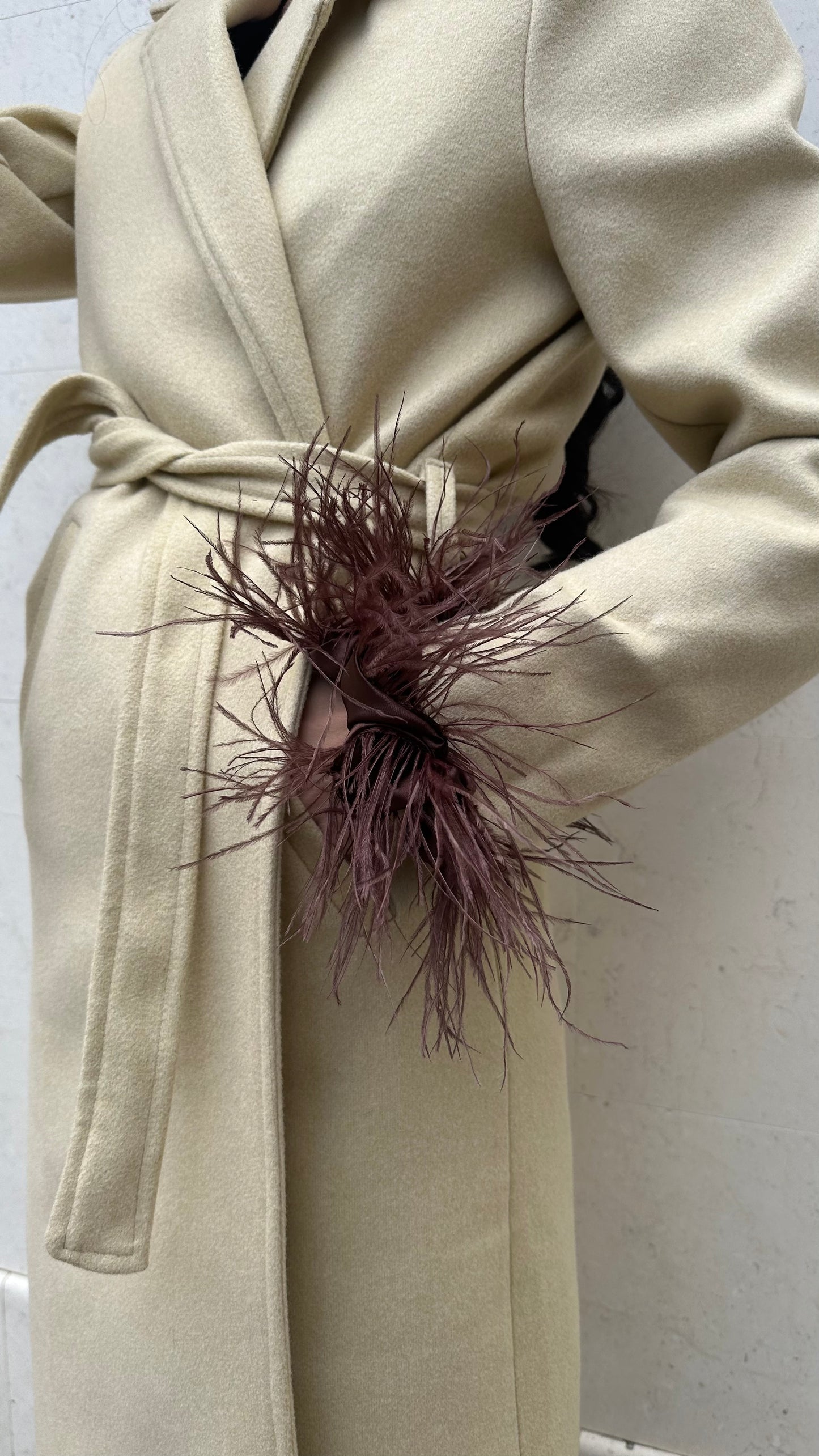 Chocolate Brown Feathers Scrunchie