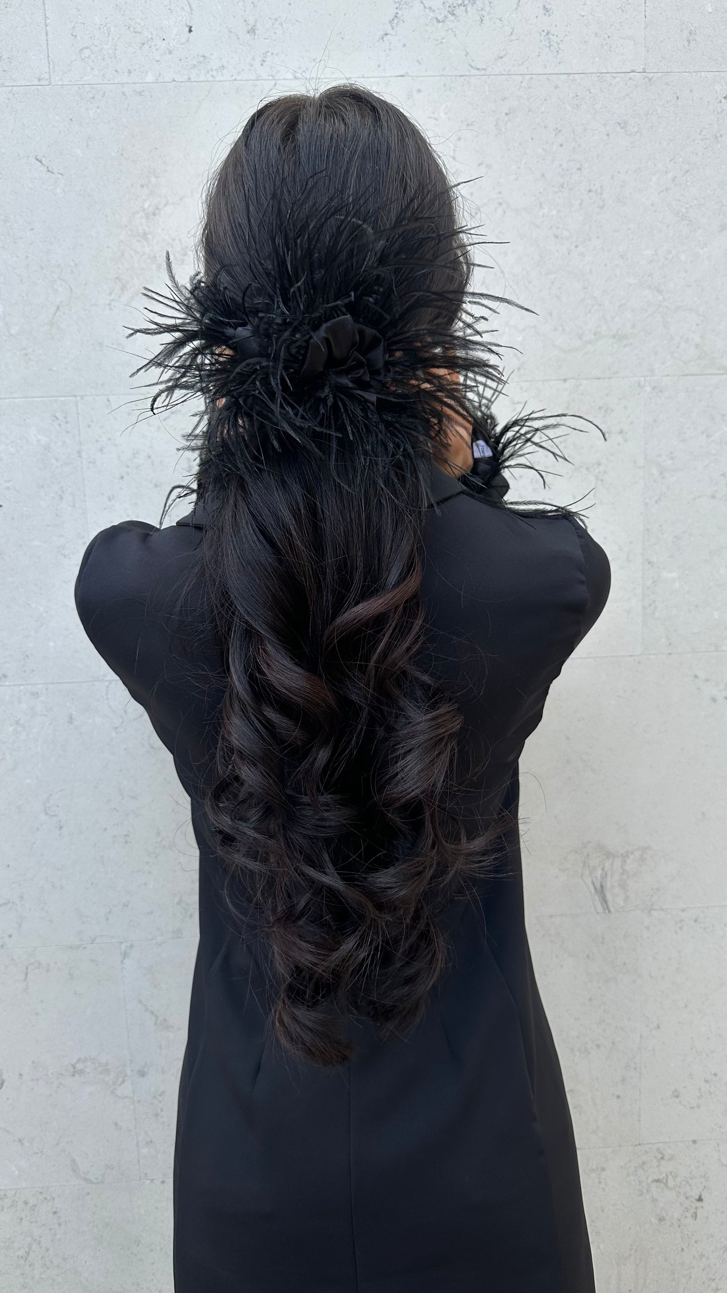 Black Feathers Scrunchie