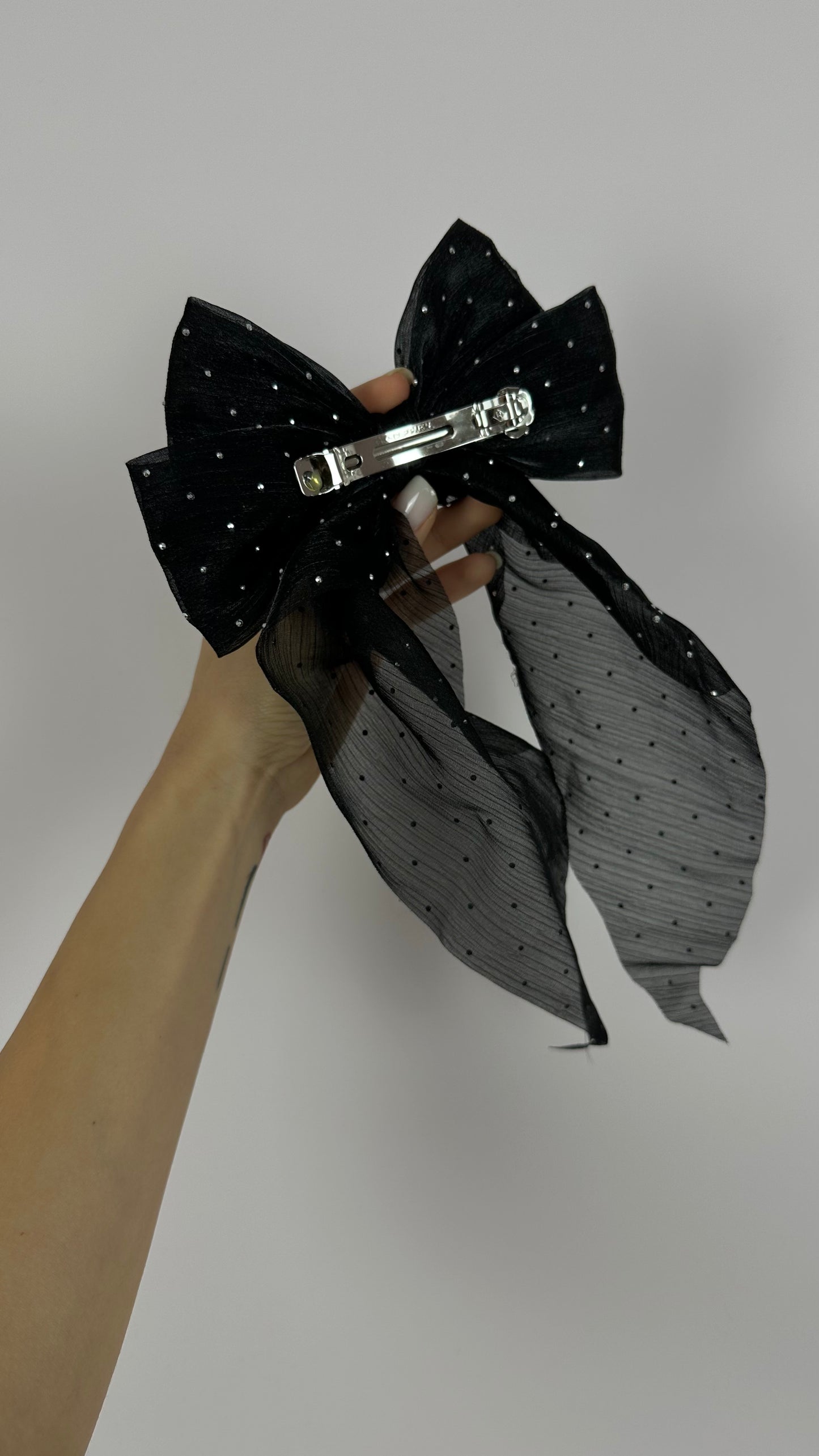 Handmade Organza Bow in Black