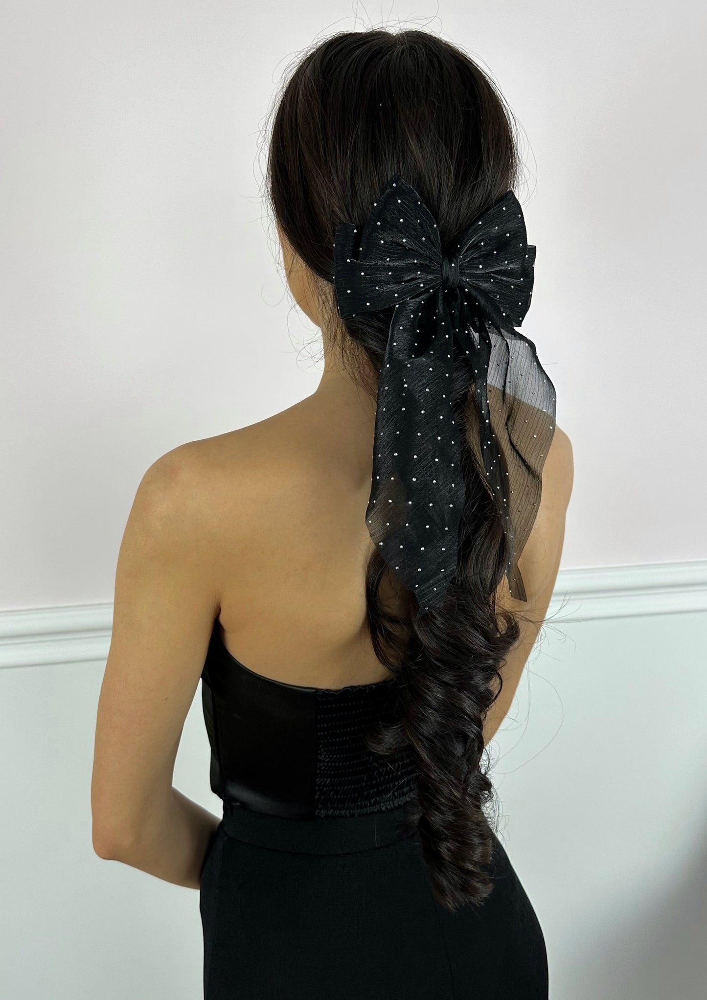 Handmade Organza Bow in Black