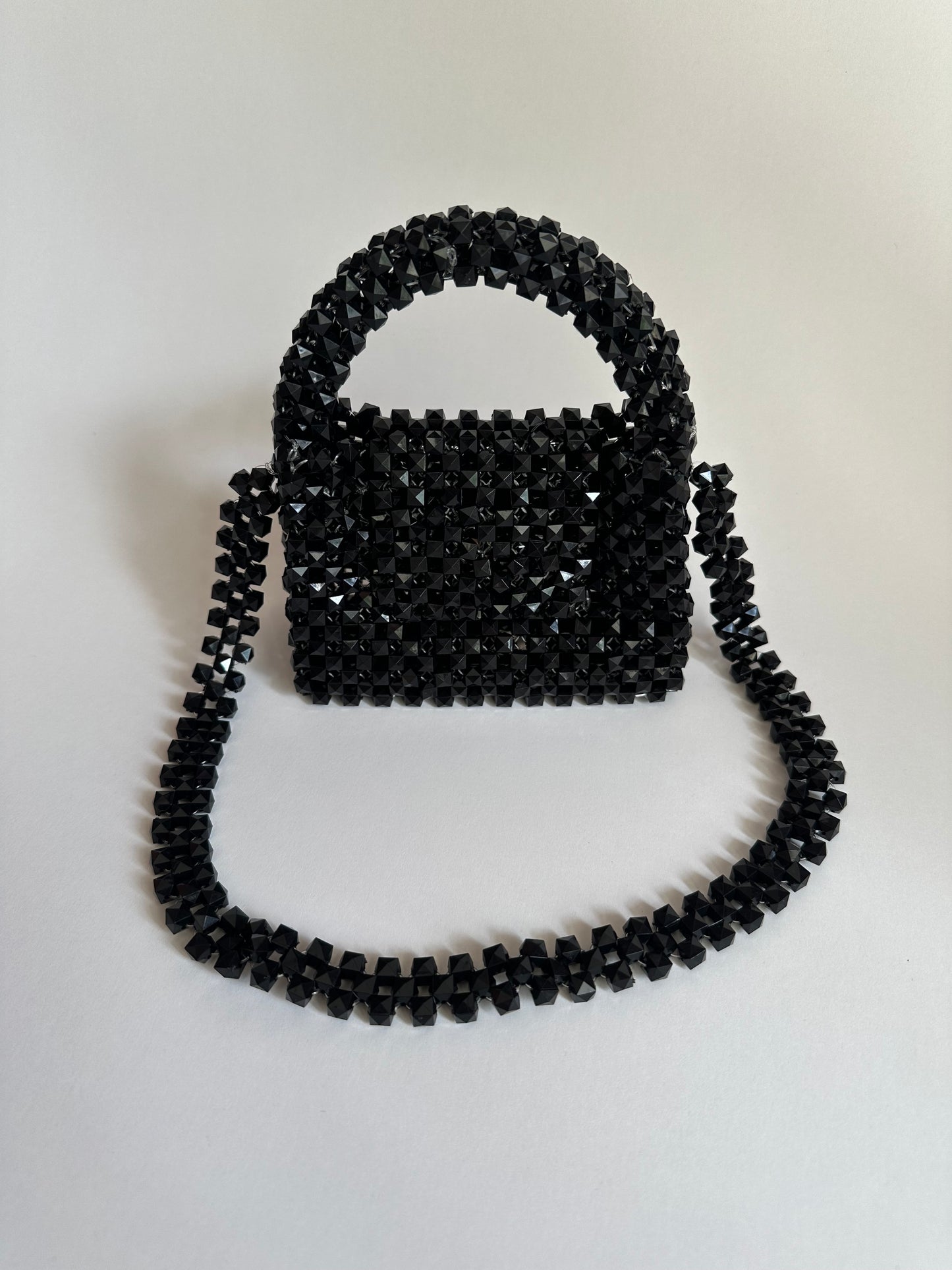 Beaded Crystal Bag in Black