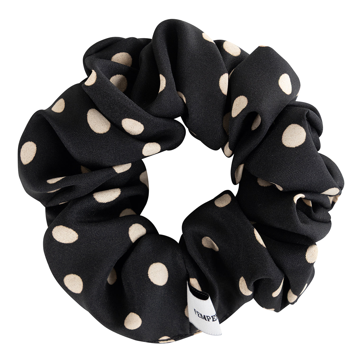Black Scrunchie with creamy dots