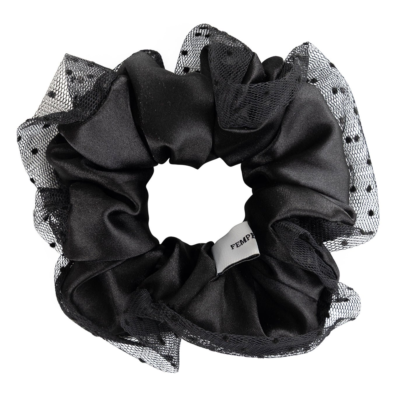 Black with Dotted Tulle