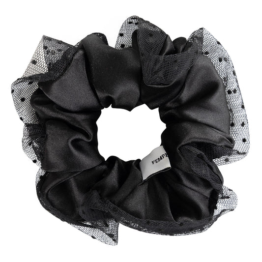 Black with Dotted Tulle