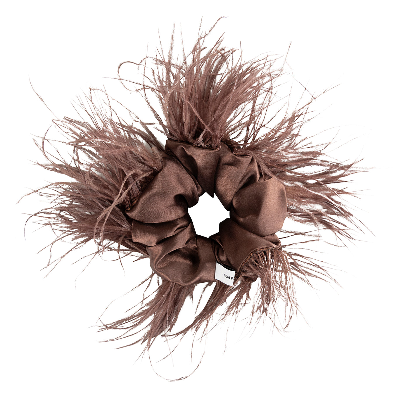 Chocolate Brown Feathers Scrunchie