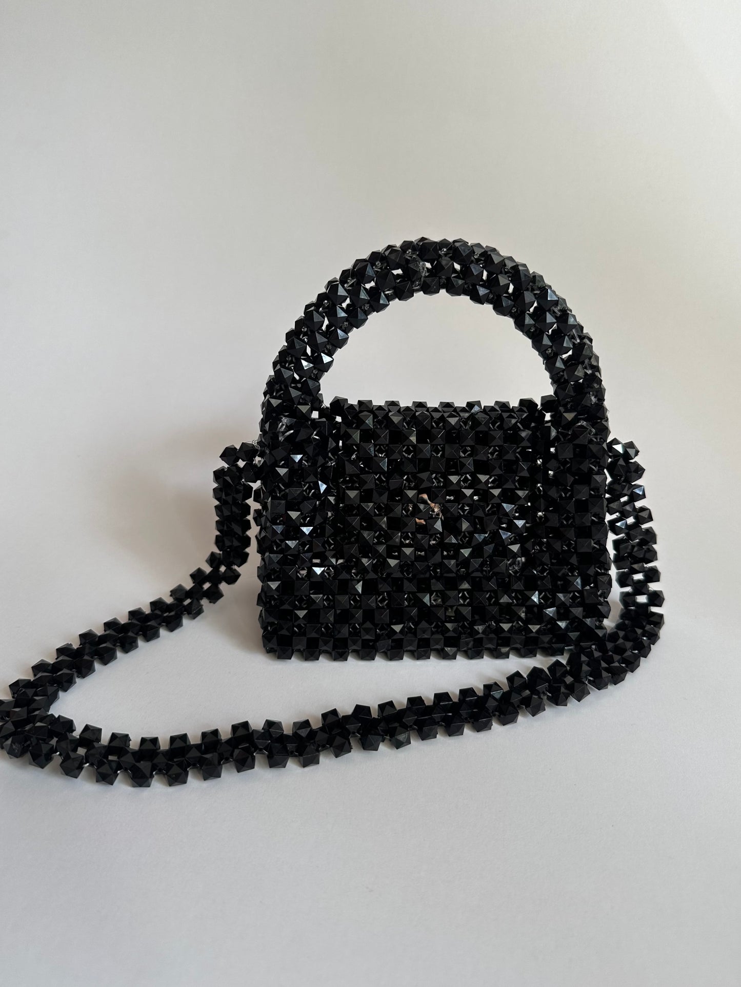 Beaded Crystal Bag in Black