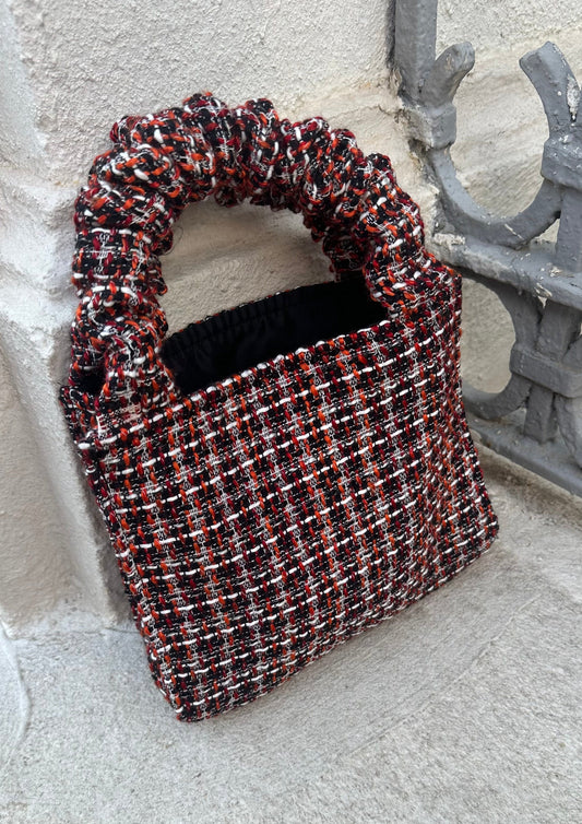 Tweed Tote Scrunchie Bag