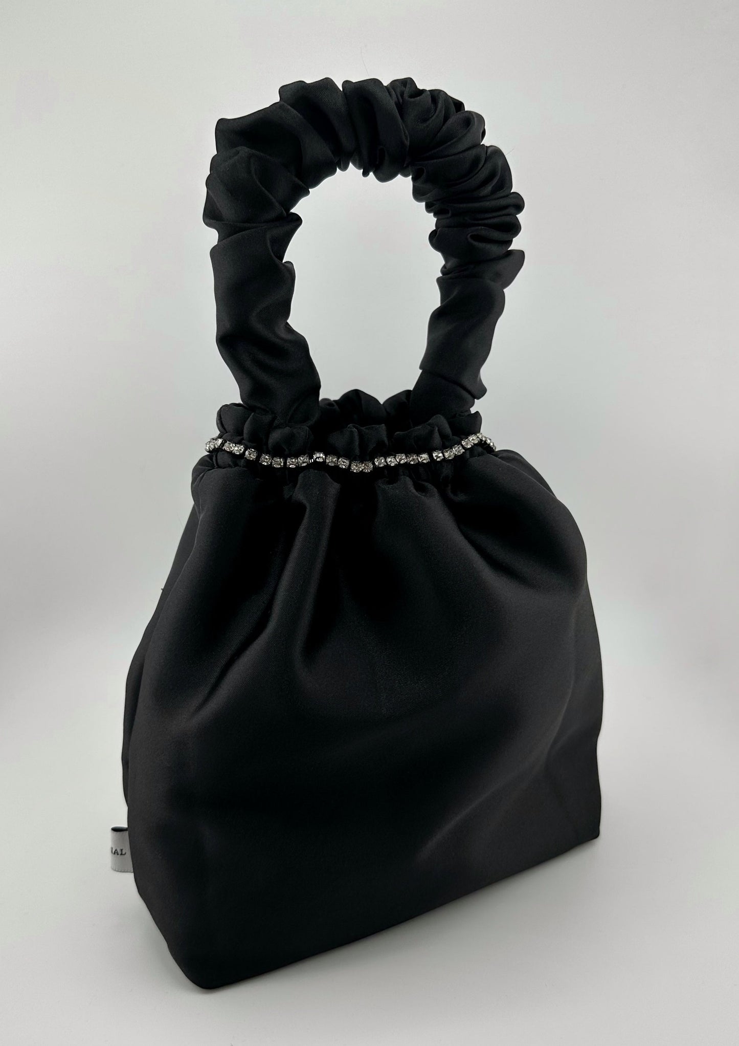 <tc>Handmade Satin Scrunchie Bag with Crystals</tc>