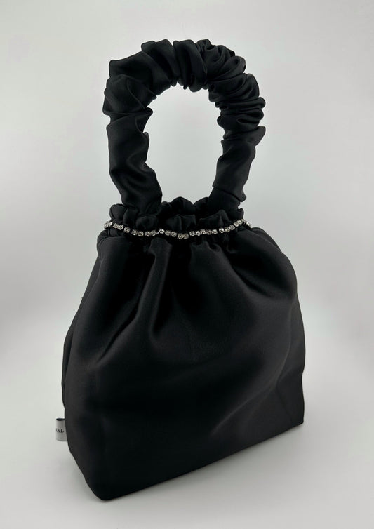 Handmade Satin Scrunchie Bag with Crystals