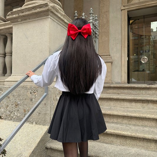 Handmade Satin Bow in Red