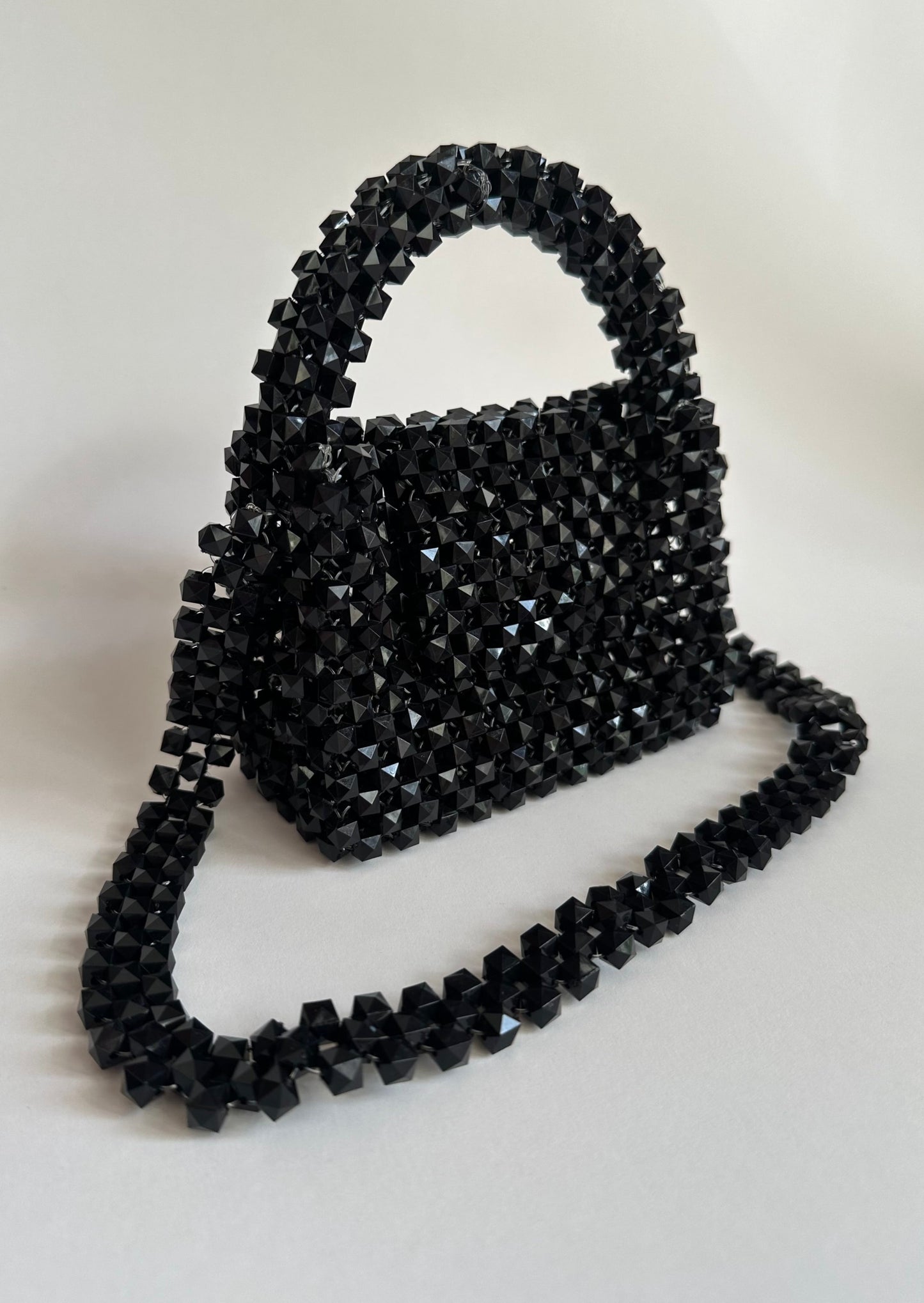 Beaded Crystal Bag in Black