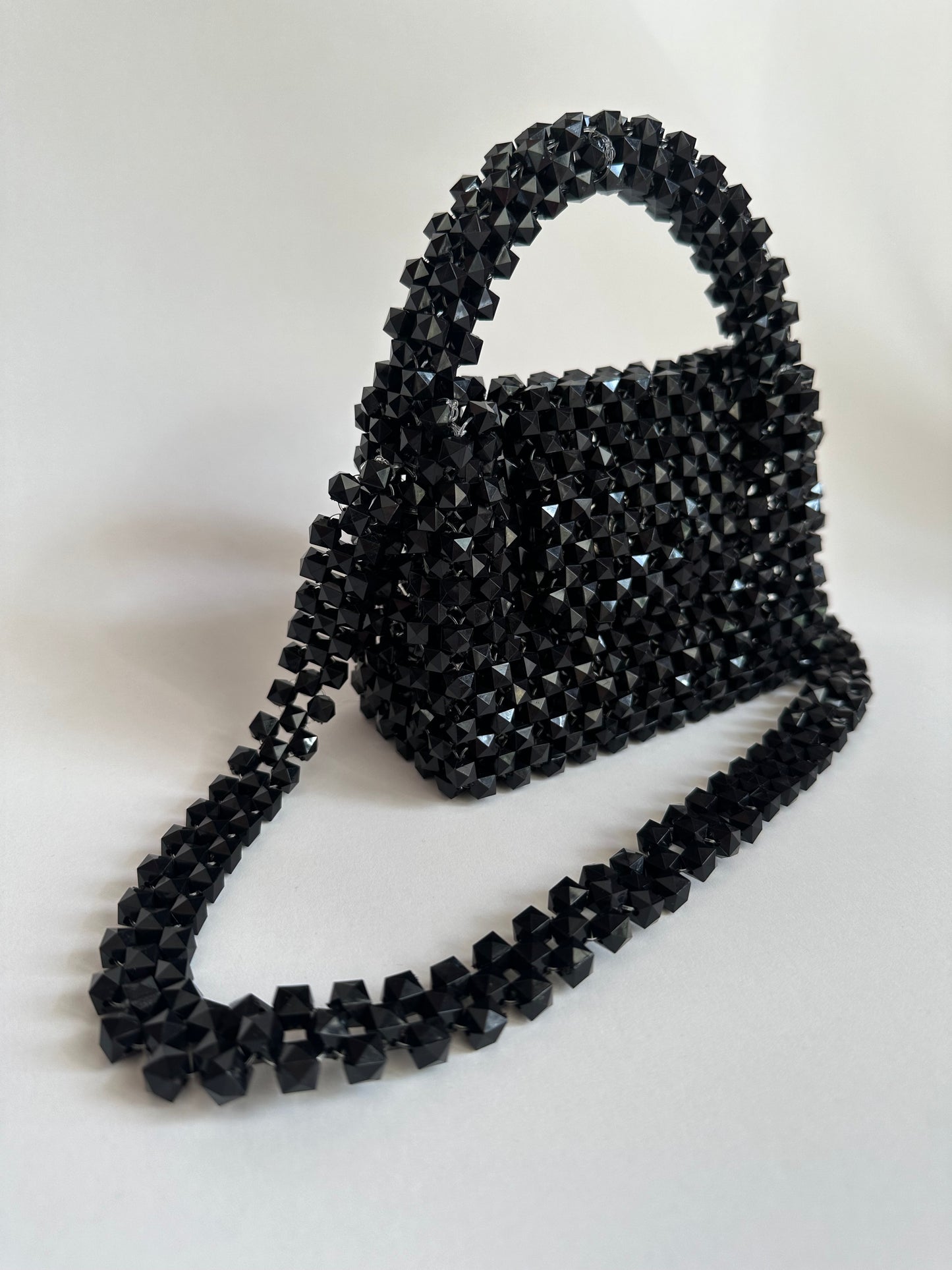 Beaded Crystal Bag in Black