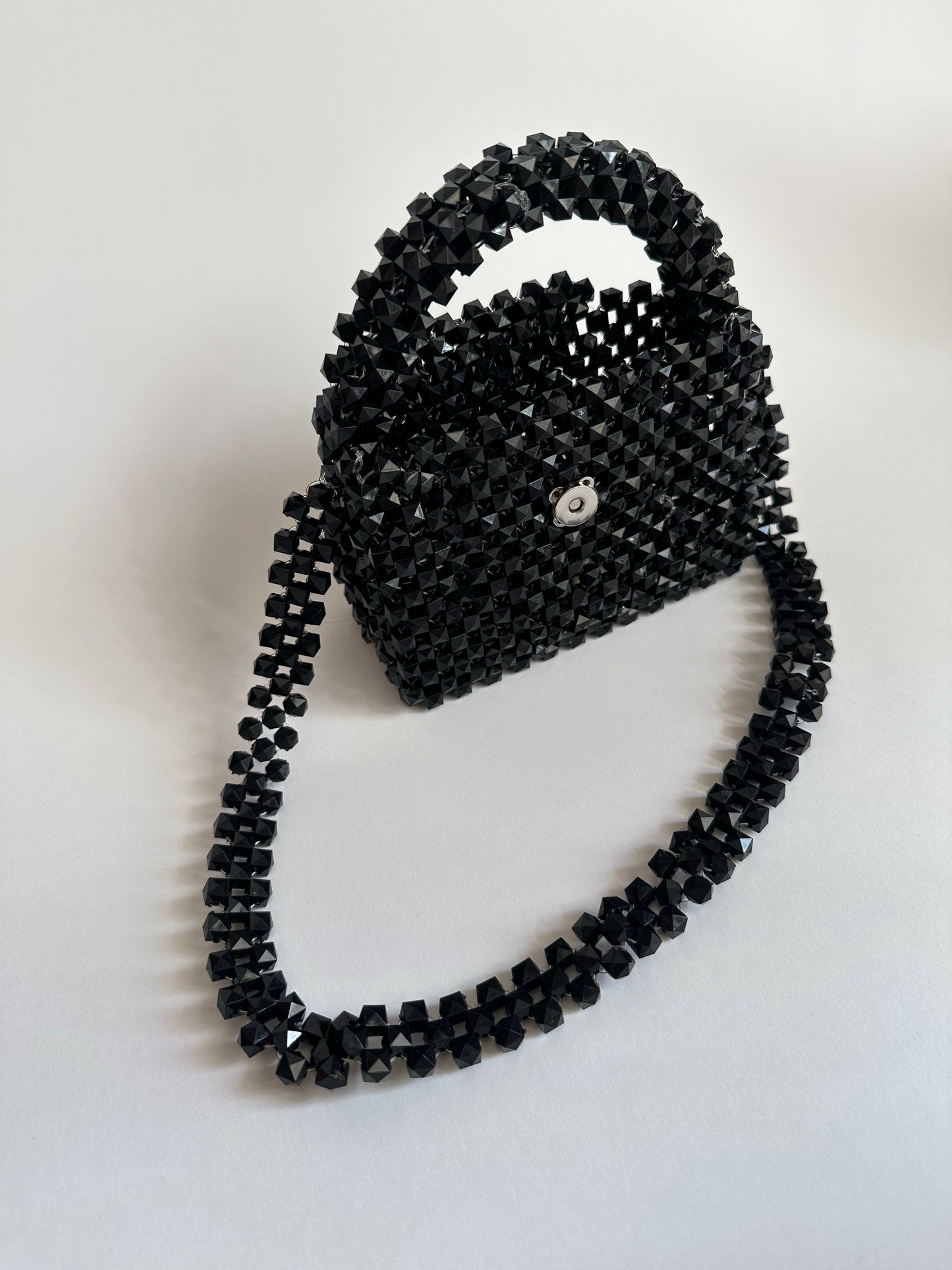 Beaded Crystal Bag in Black