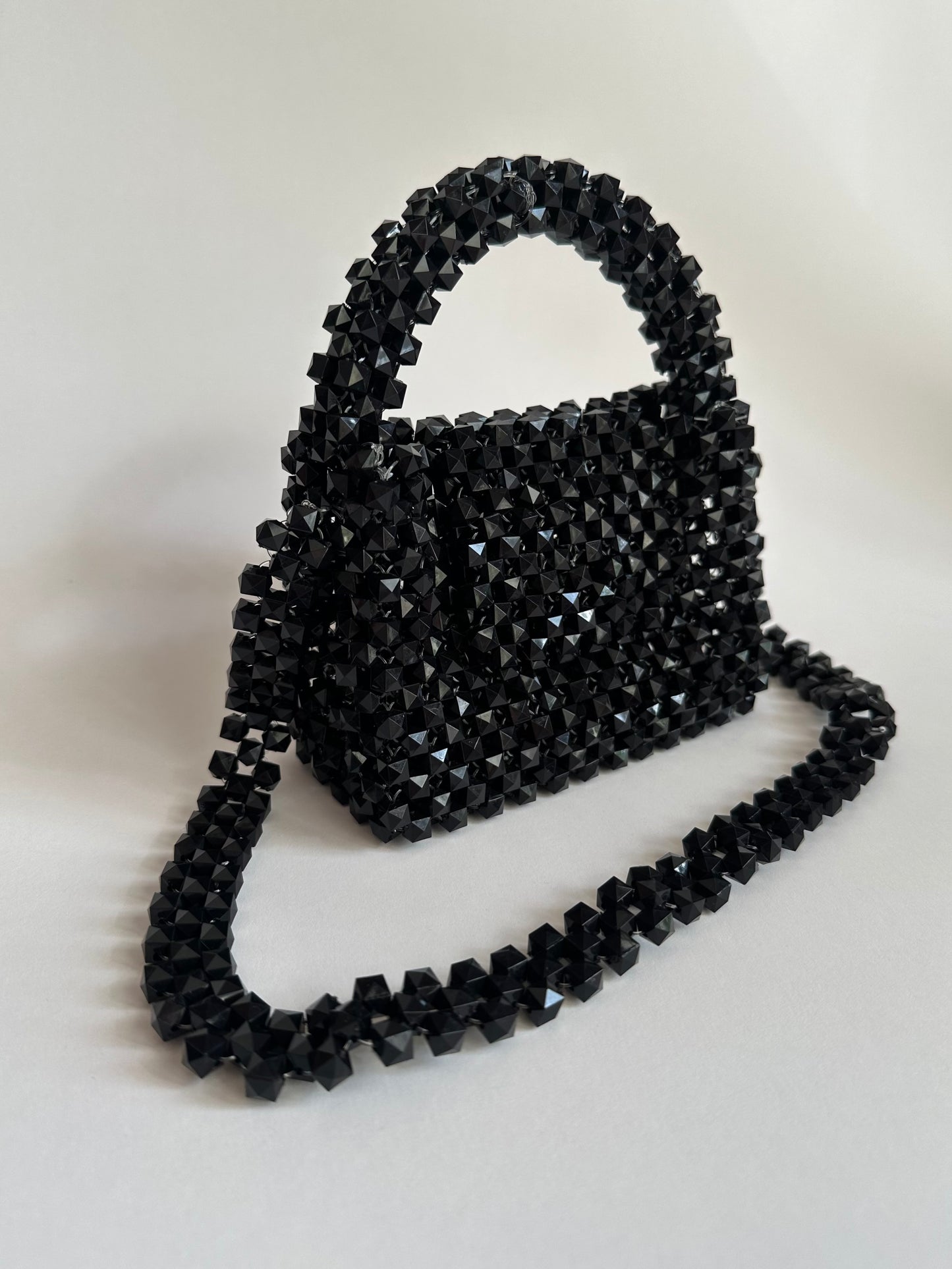 Beaded Crystal Bag in Black