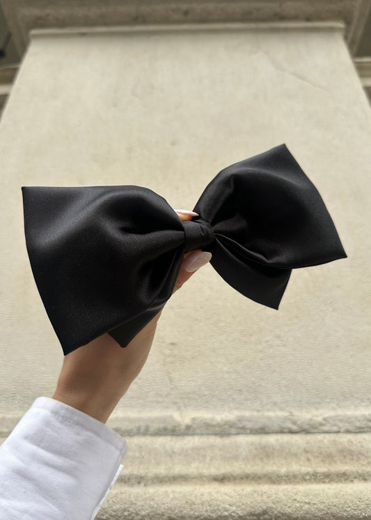 Handmade Large Satin Hair Bow with Clip