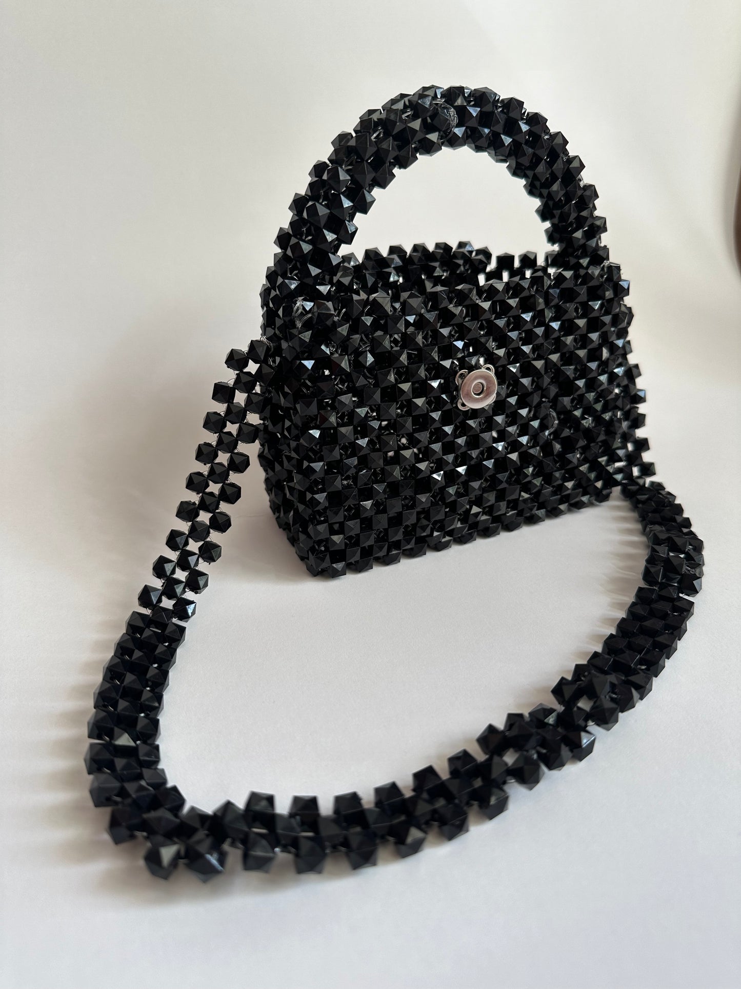 Beaded Crystal Bag in Black