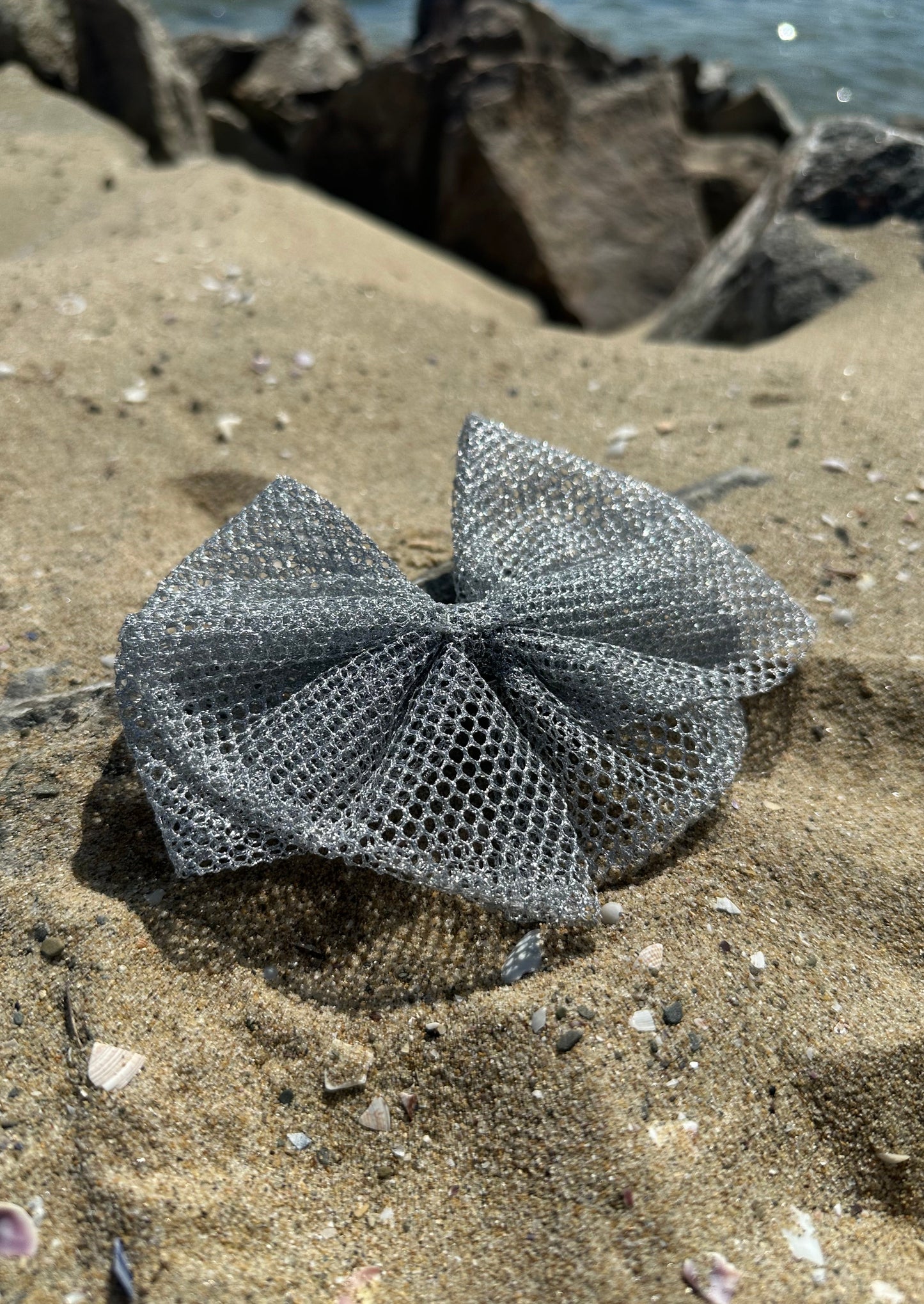 Handmade Silver Mesh Bow