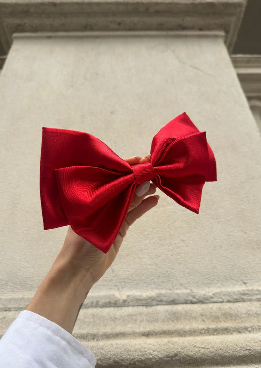 Handmade Satin Bow in Red