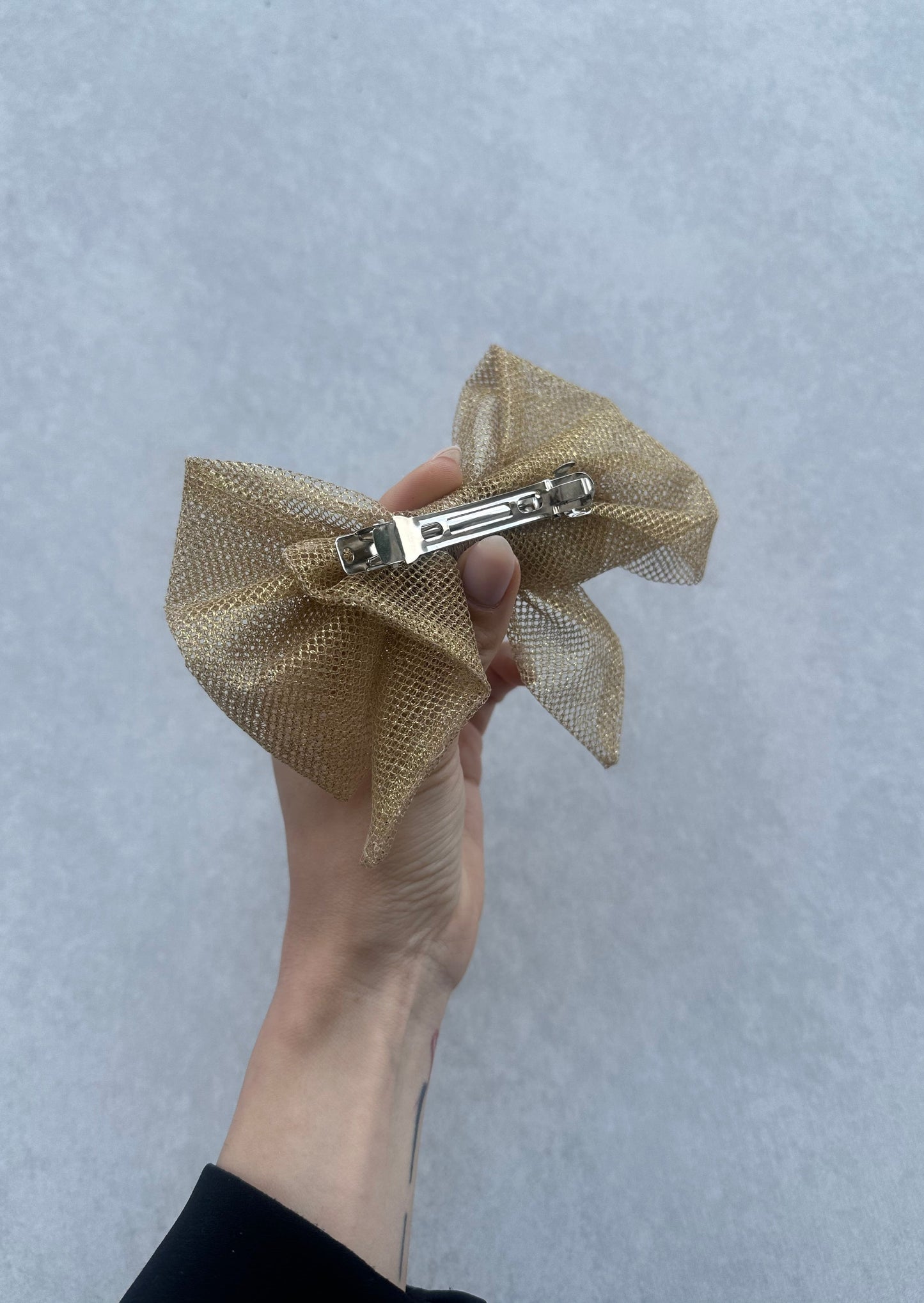 Handmade Gold Mesh Bow