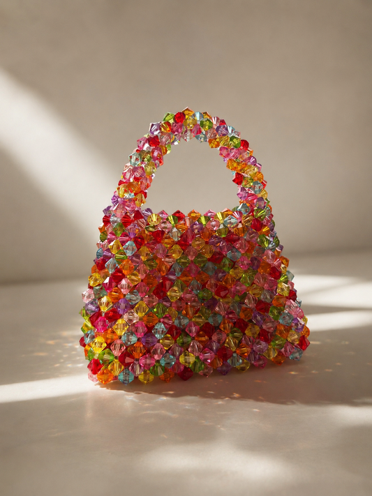 Colourful Crystal Beaded Bag