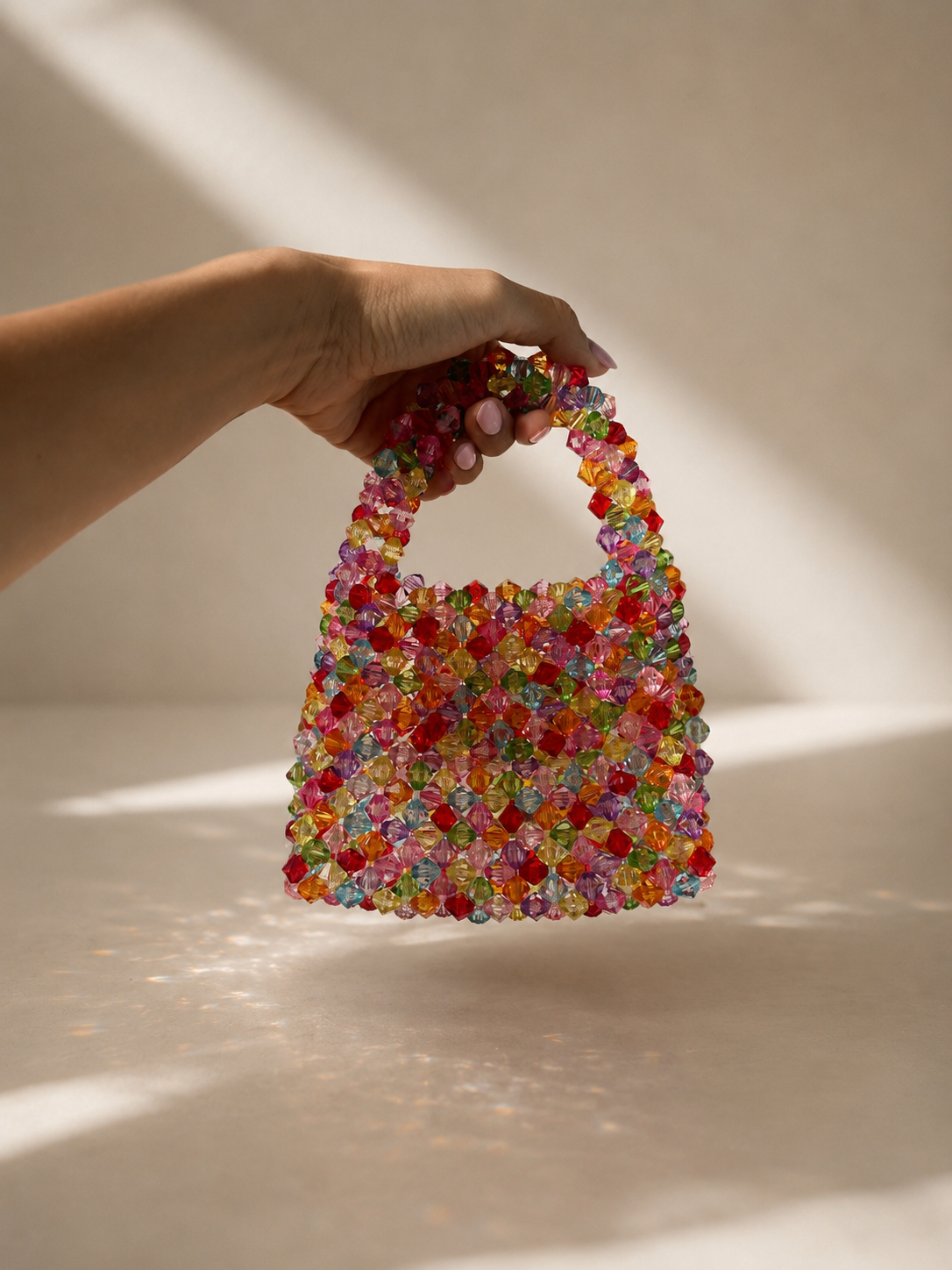 Colourful Crystal Beaded Bag