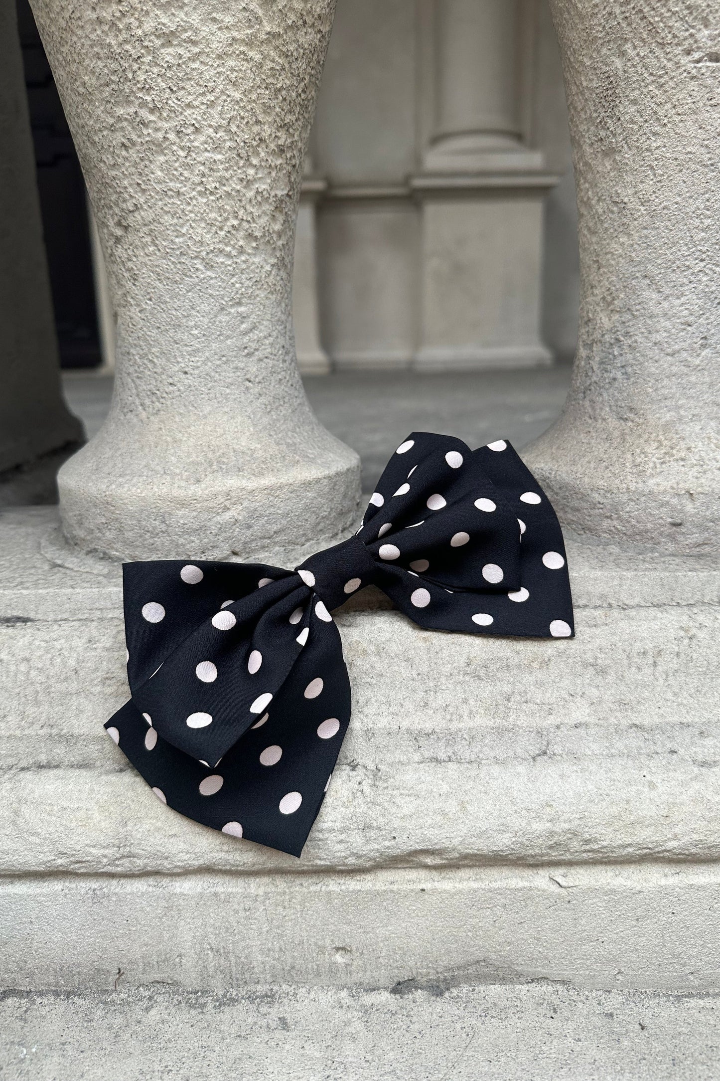 Handmade Black Polka Dot Hair Bow
