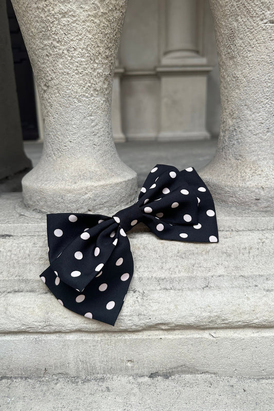 Handmade Black Polka Dot Hair Bow