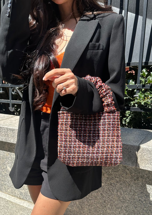 Tweed Tote Scrunchie Bag