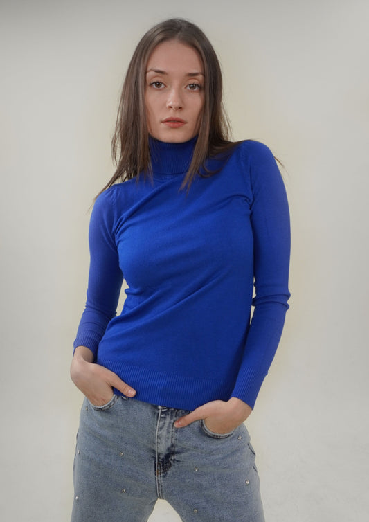 Knitted Polo in Royal Blue