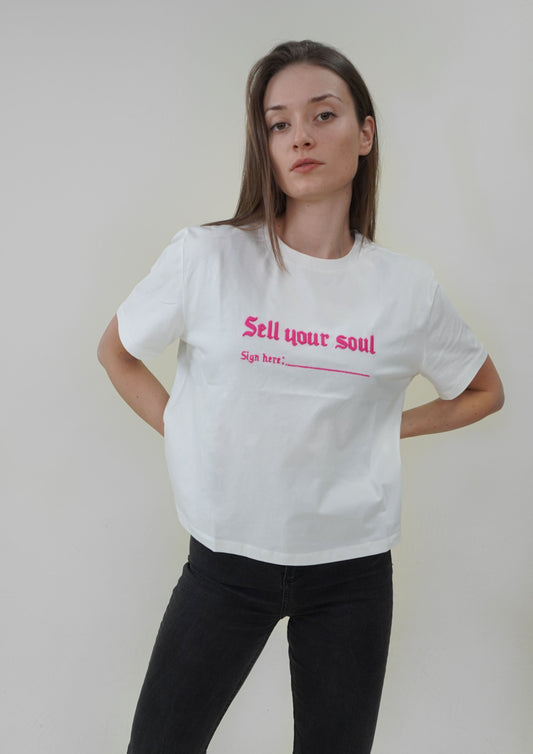 “Sell your soul" Oversized Short T-Shirt