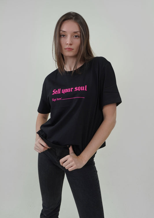“Sell your soul" Oversized Short T-Shirt