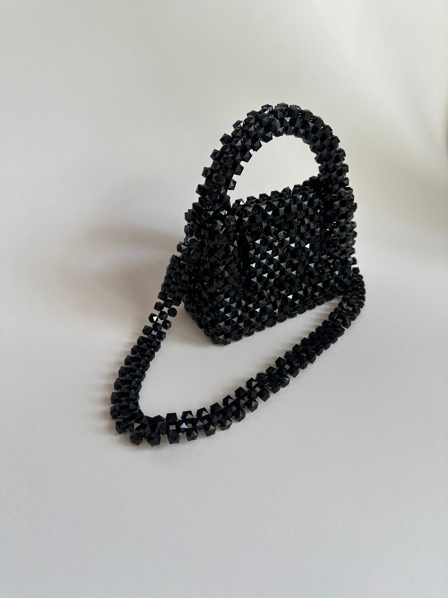 Beaded Crystal Bag in Black