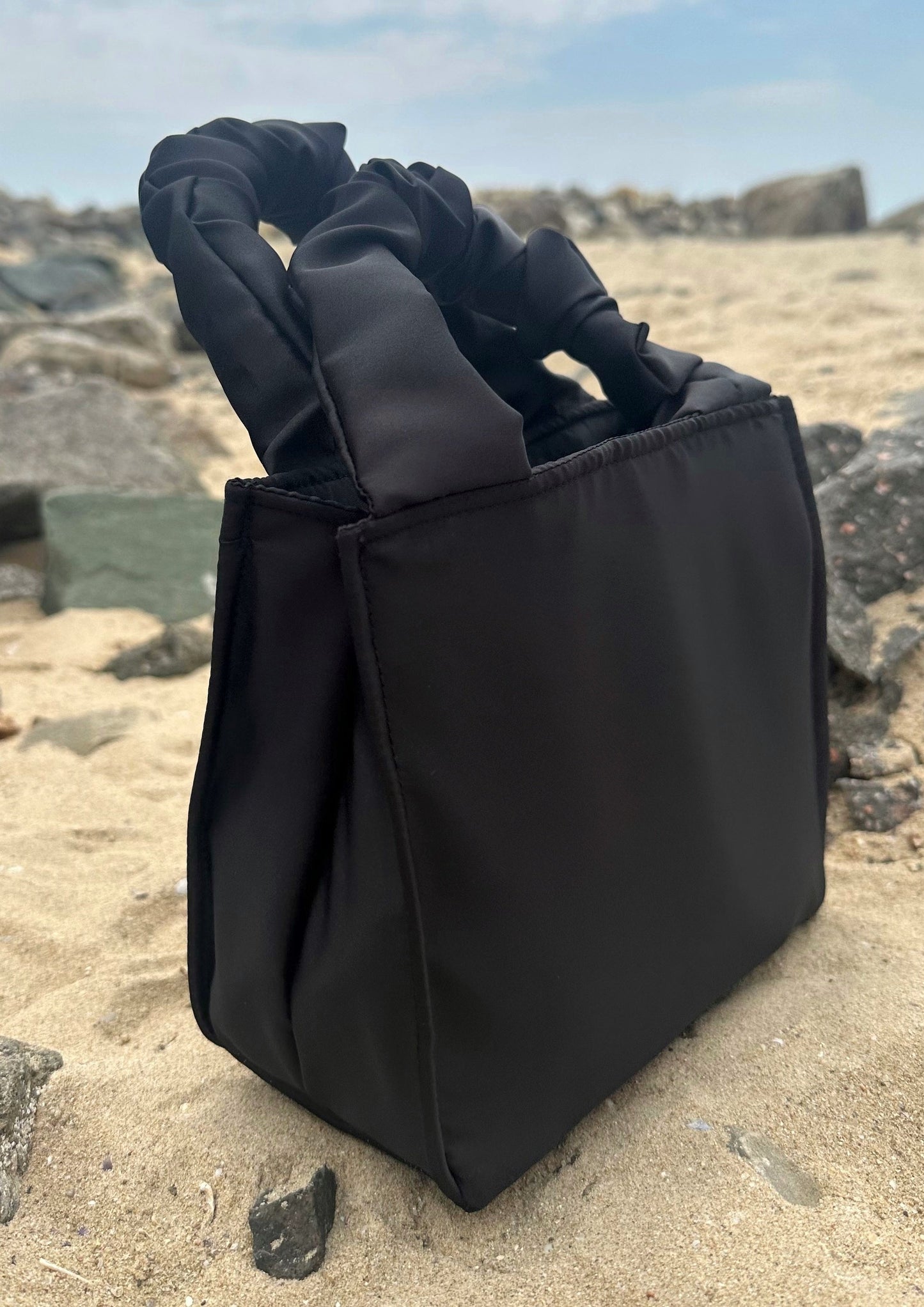 Black Tote Scrunchie Bag