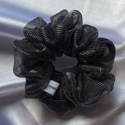 Silver Metallic Scrunchie