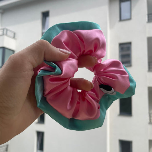 Cotton Pink & Mint Scrunchie