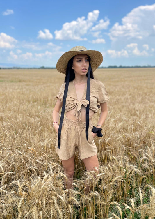 Two-Piece Sand Linen Set