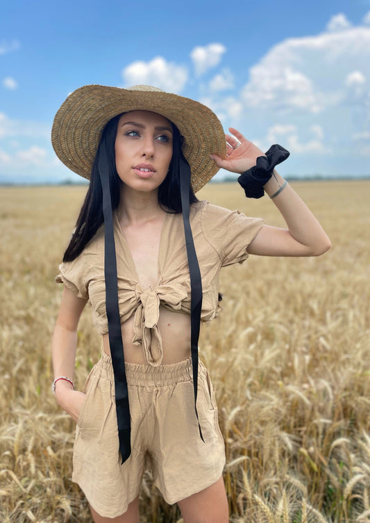 Two-Piece Sand Linen Set