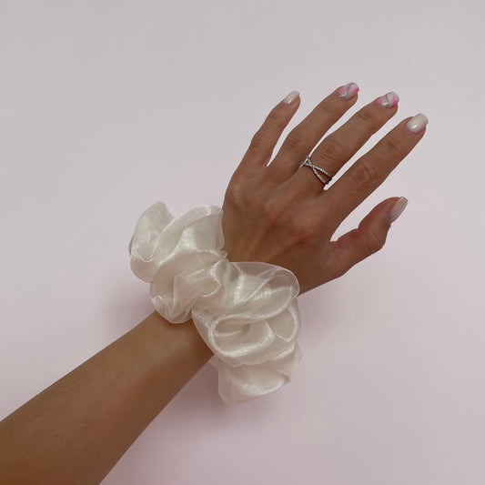 Ivory Organza Scrunchie