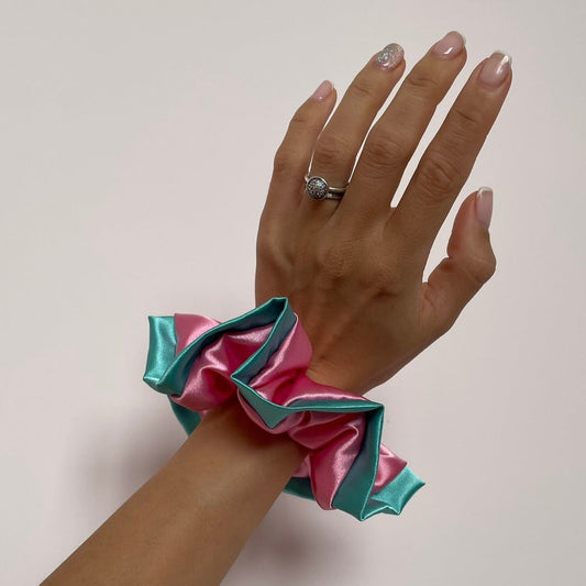 Cotton Pink & Mint Scrunchie