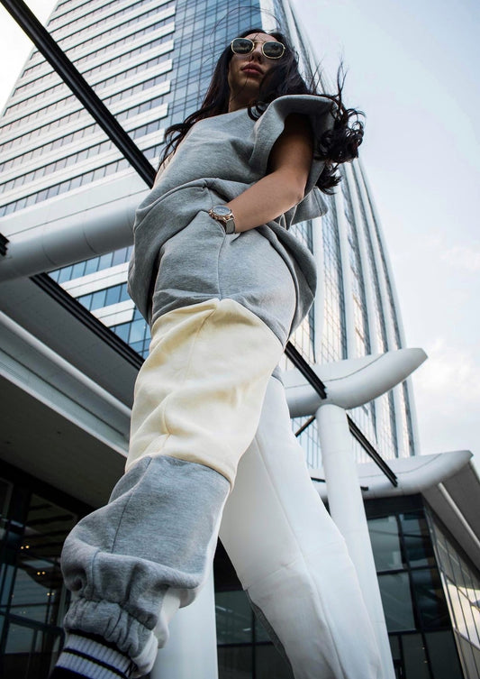 Solid Grey Hoodie with Sweatpants Set