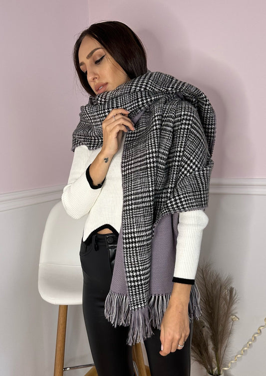 Heather Purple & White Scarf