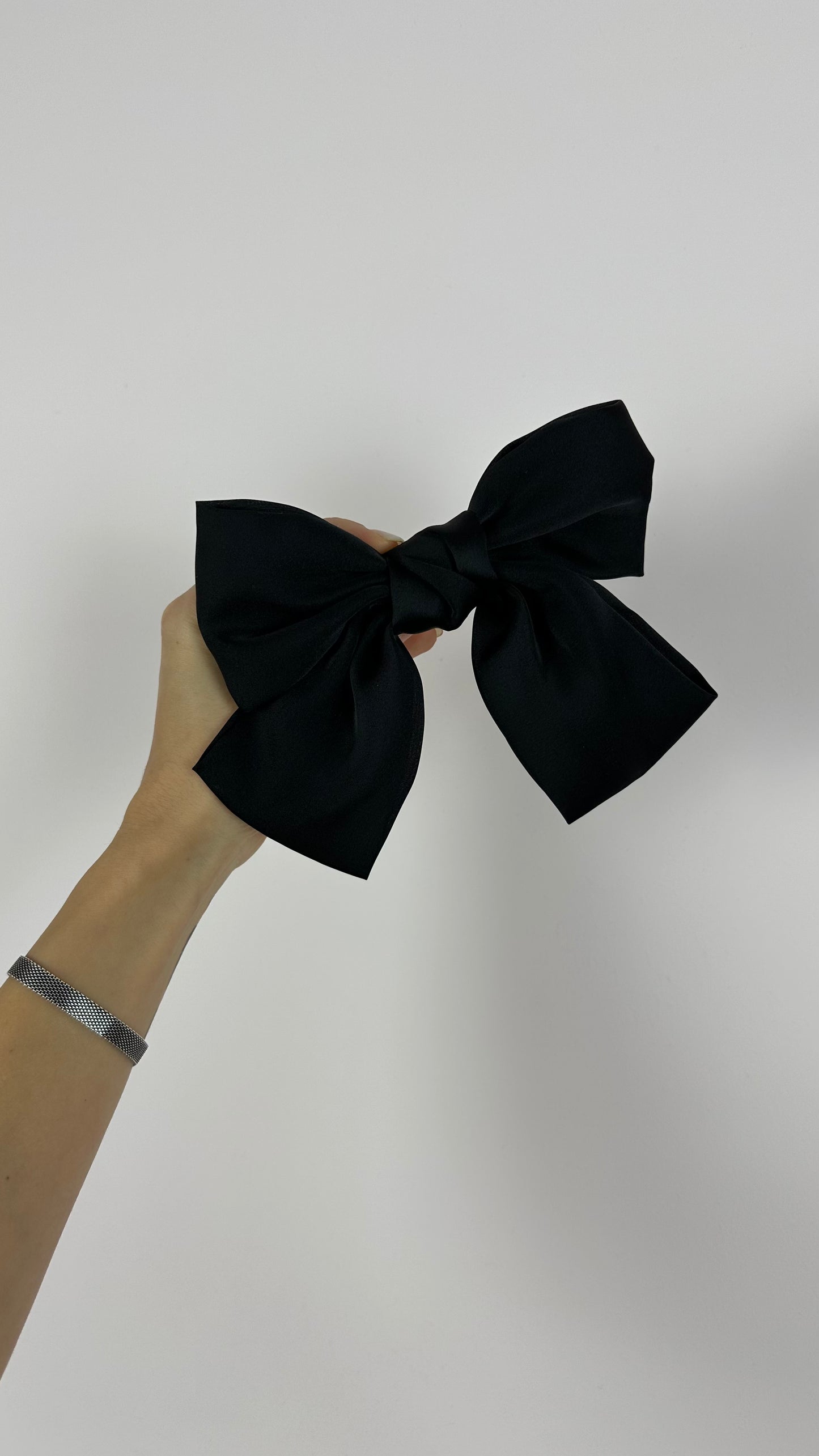 Handmade Satin Bow in Black