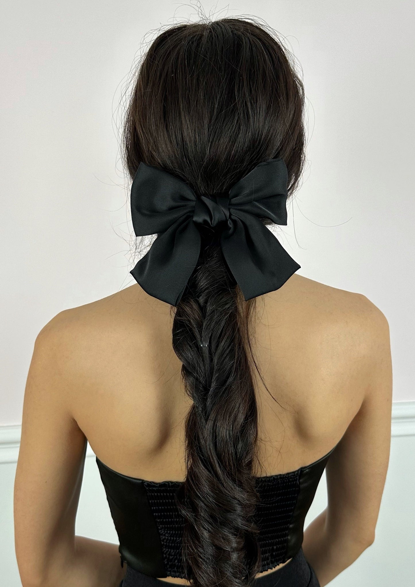 Handmade Satin Bow in Black