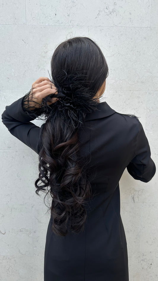 Black Feathers Scrunchie